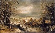 Joos de Momper, Winter Landscape with The Flight into Egypt